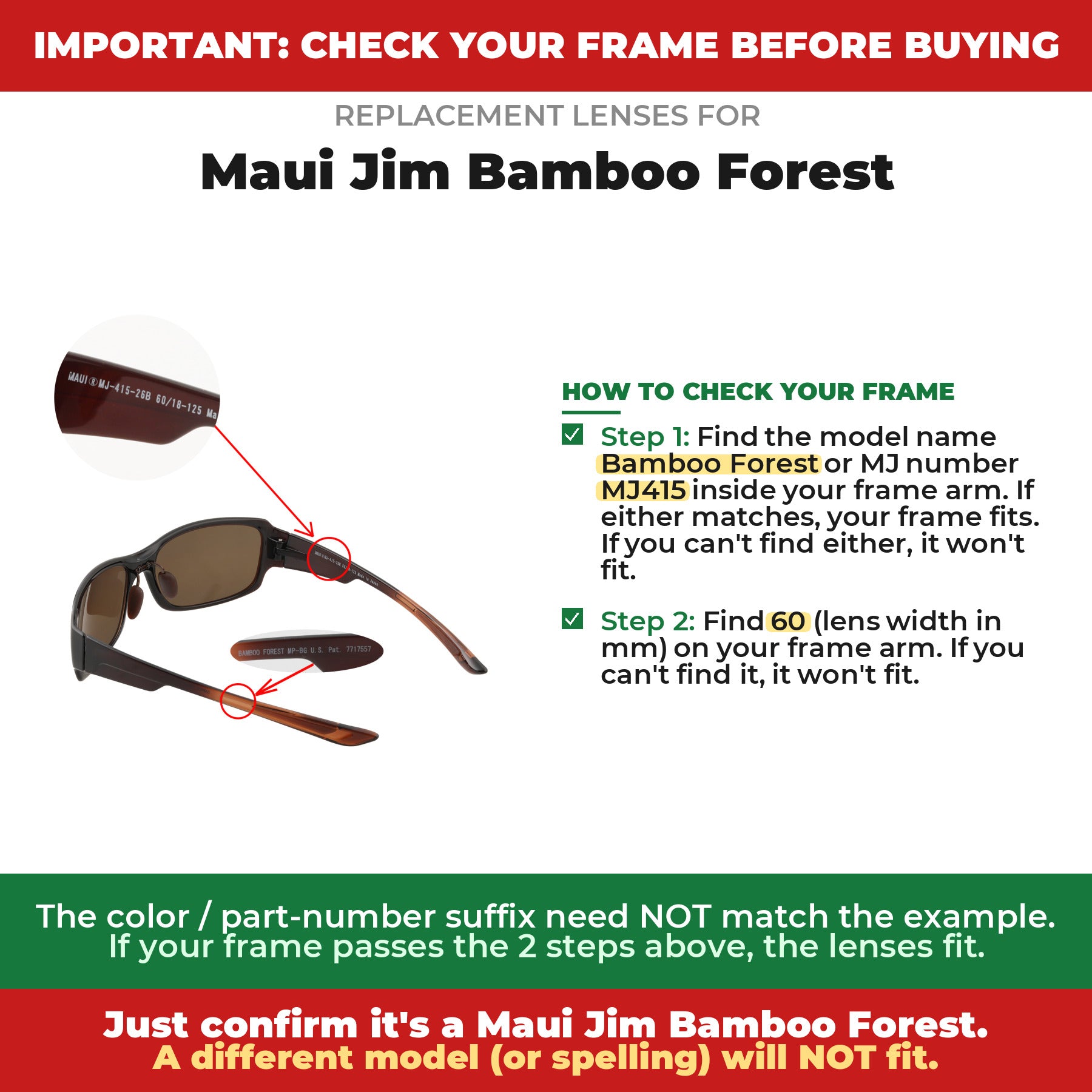 Verify your Maui Jim Bamboo Forest frame##shared