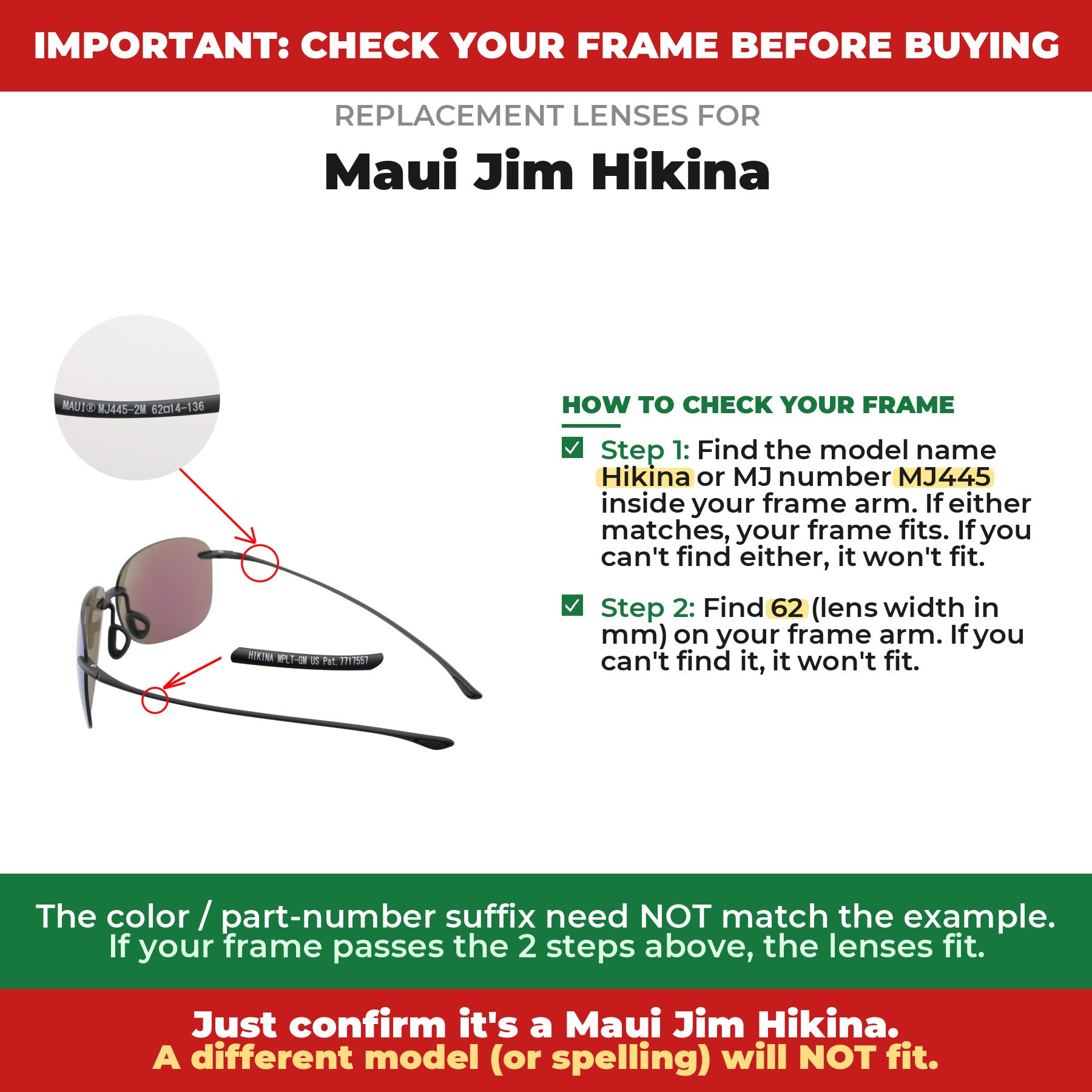 Verify your Maui Jim Hikina frame##shared