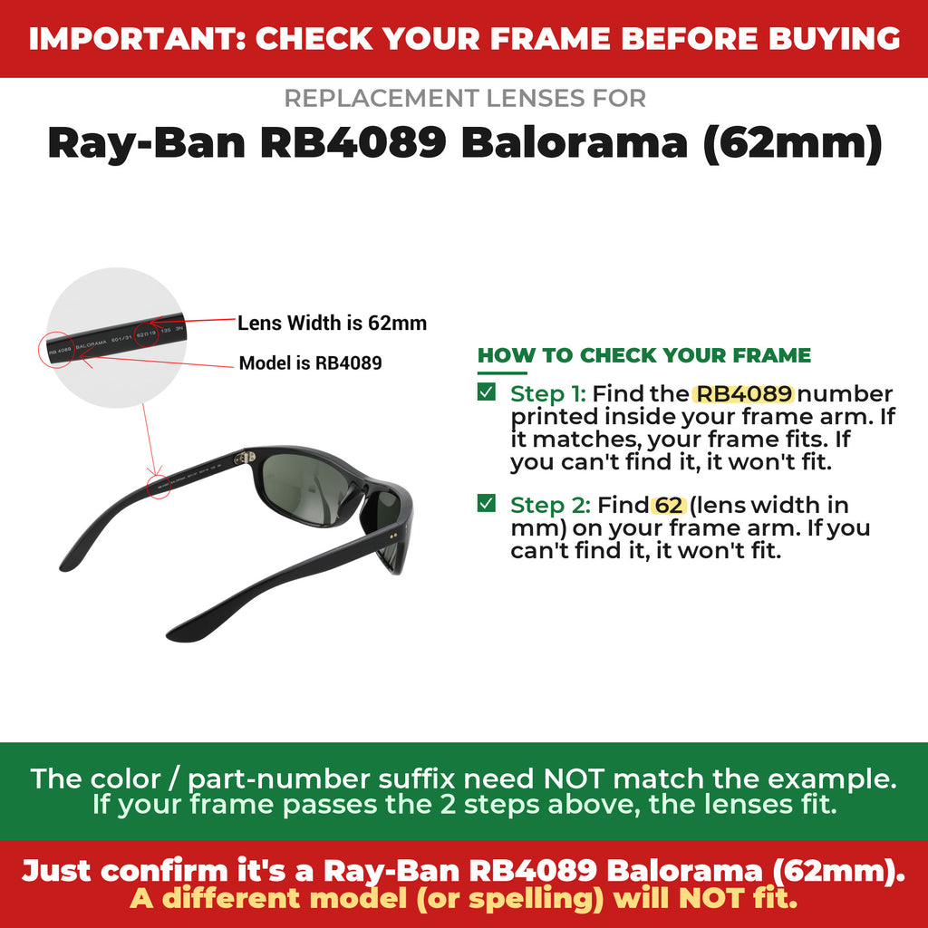 Verify your Ray-Ban RB4089 Balorama (62mm) frame##shared