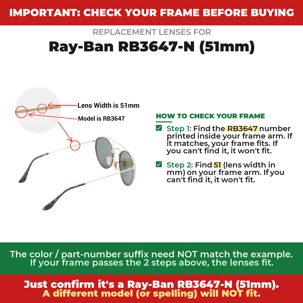 Verify your Ray-Ban RB3647-N (51mm) frame##shared