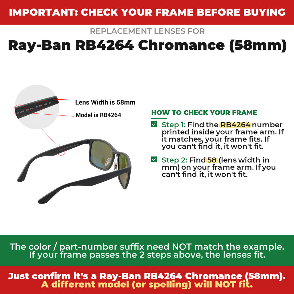 Verify your Ray-Ban RB4264 Chromance (58mm) frame##shared