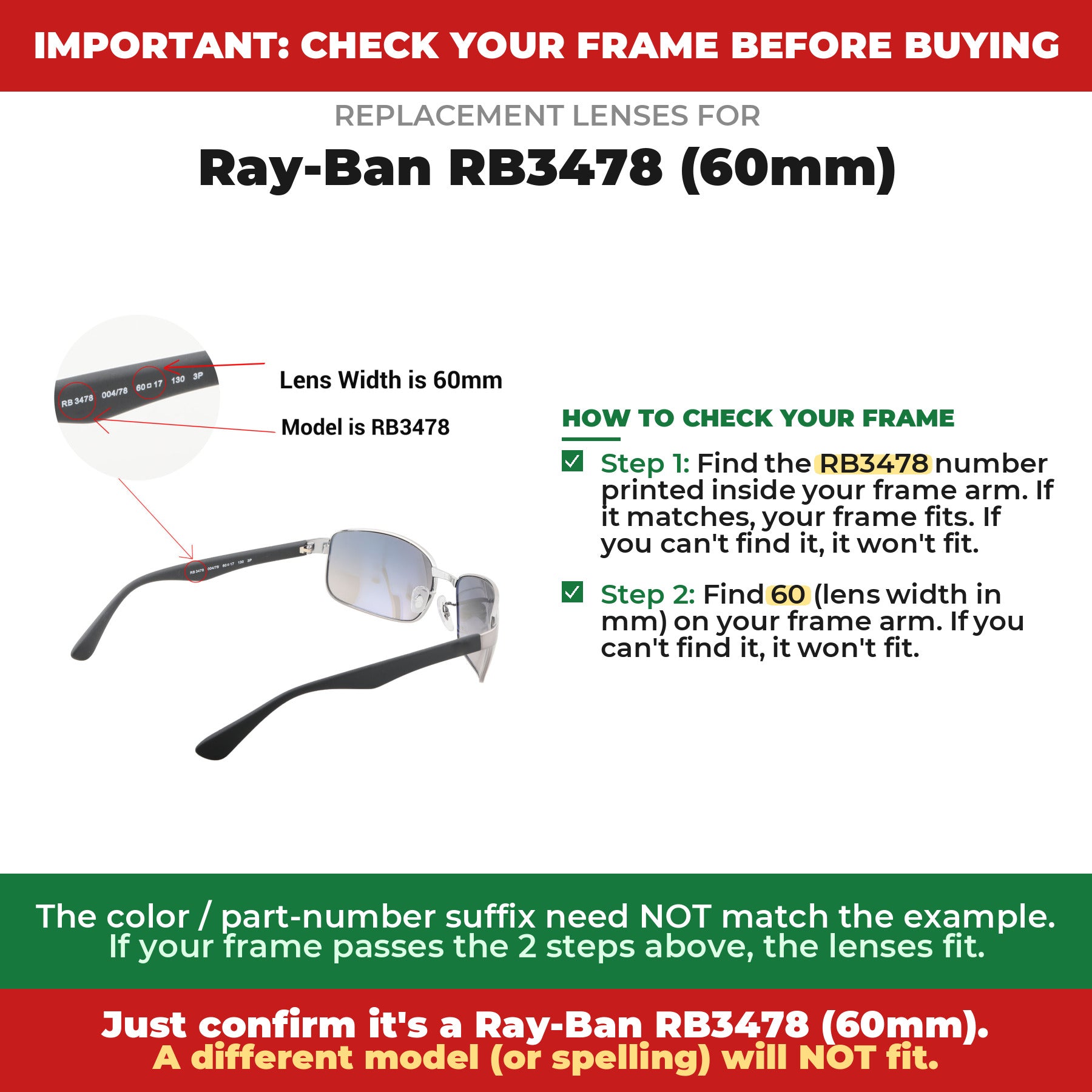 Verify your Ray-Ban RB3478 (60mm) frame##shared