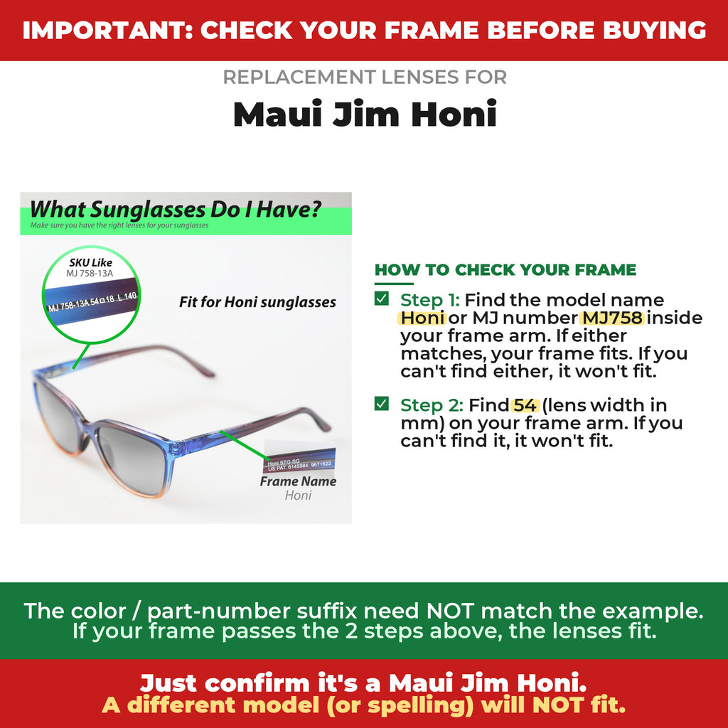 Verify your Maui Jim Honi frame##shared