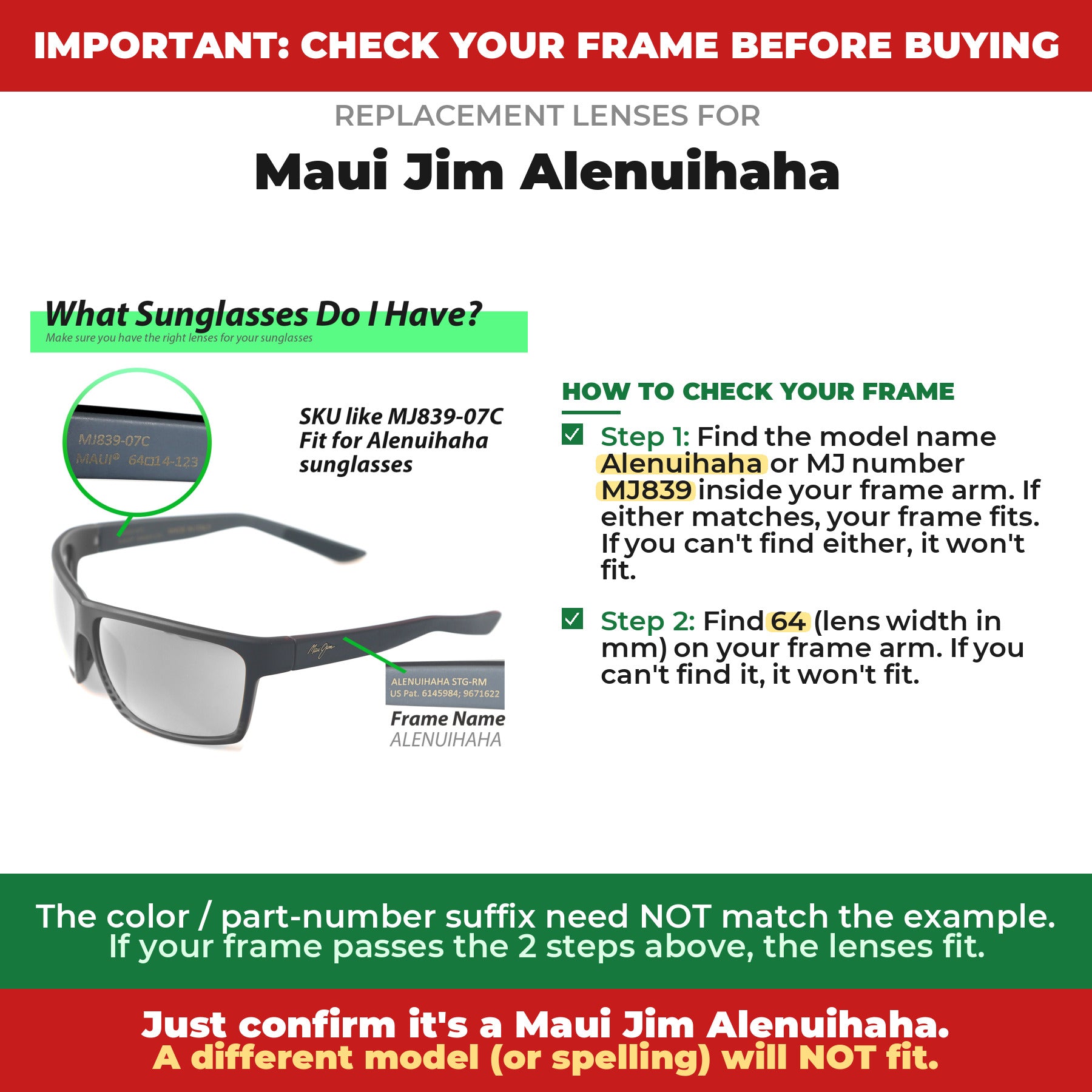 Verify your Maui Jim Alenuihaha frame##shared