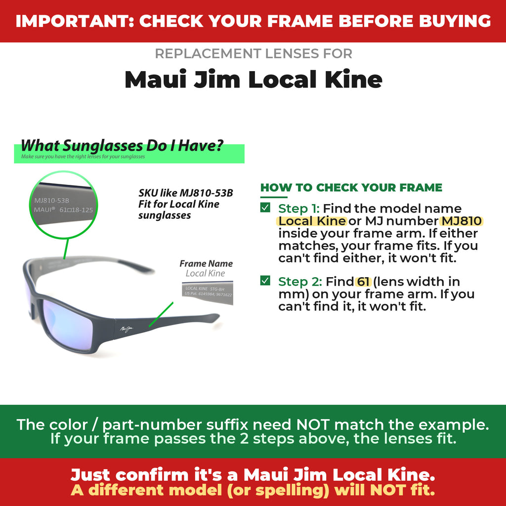 Verify your Maui Jim Local Kine frame##shared