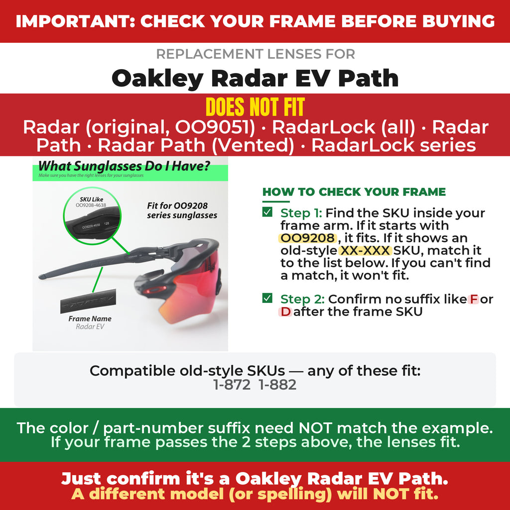 Verify your Oakley Radar EV Path frame##shared