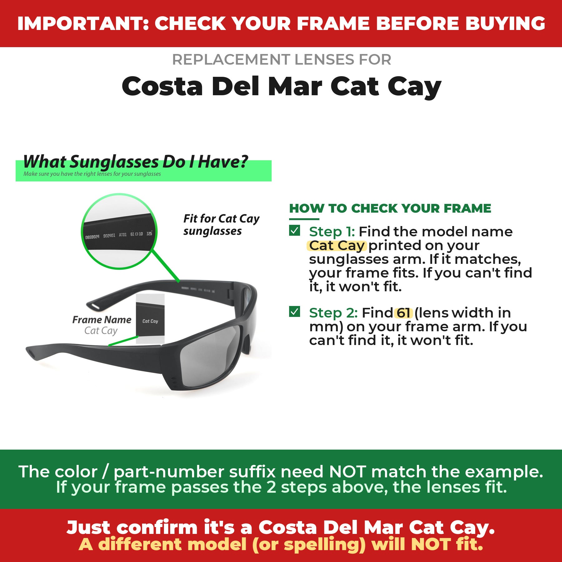 Verify your Costa Del Mar Cat Cay frame##shared
