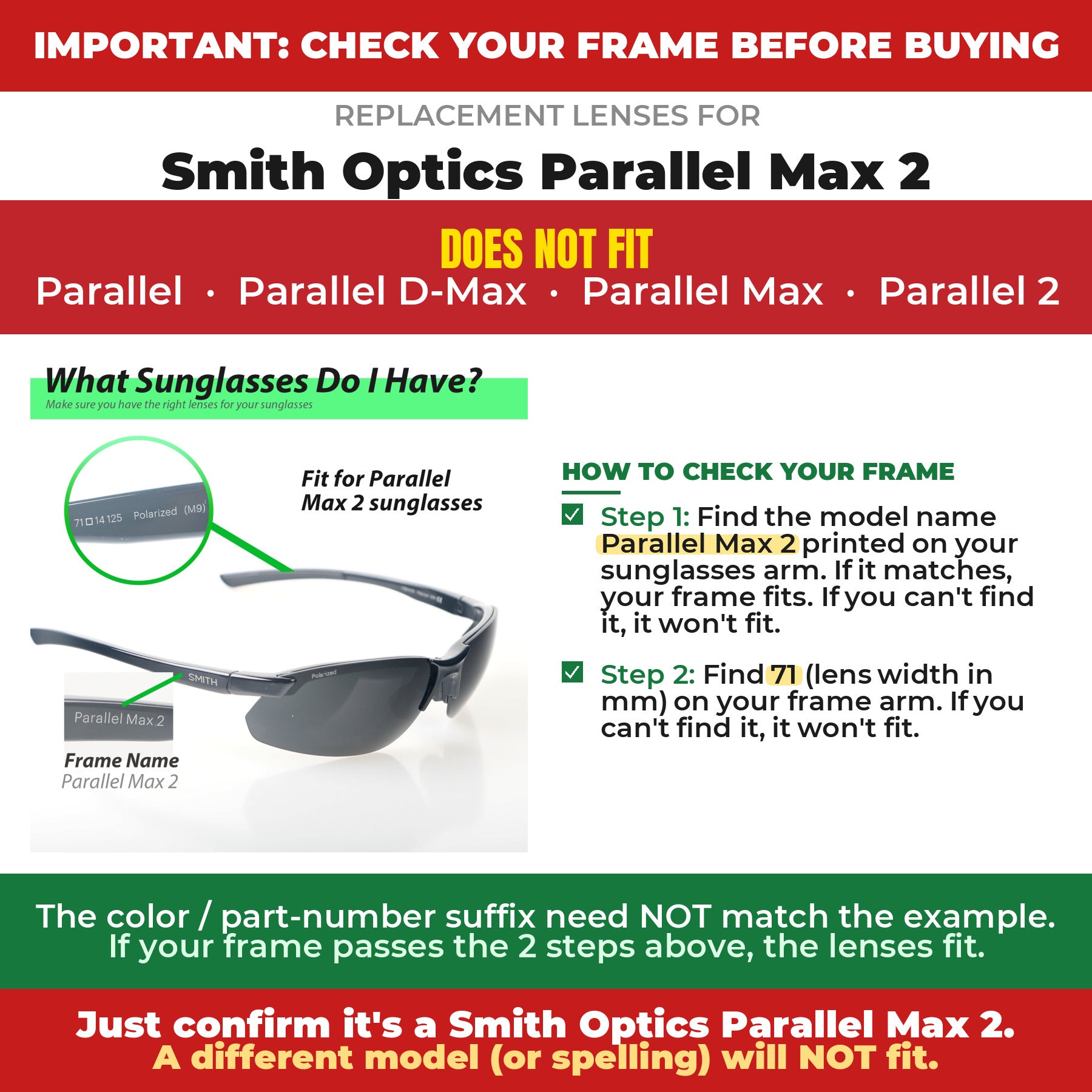 Verify your Smith Optics Parallel Max 2 frame##shared