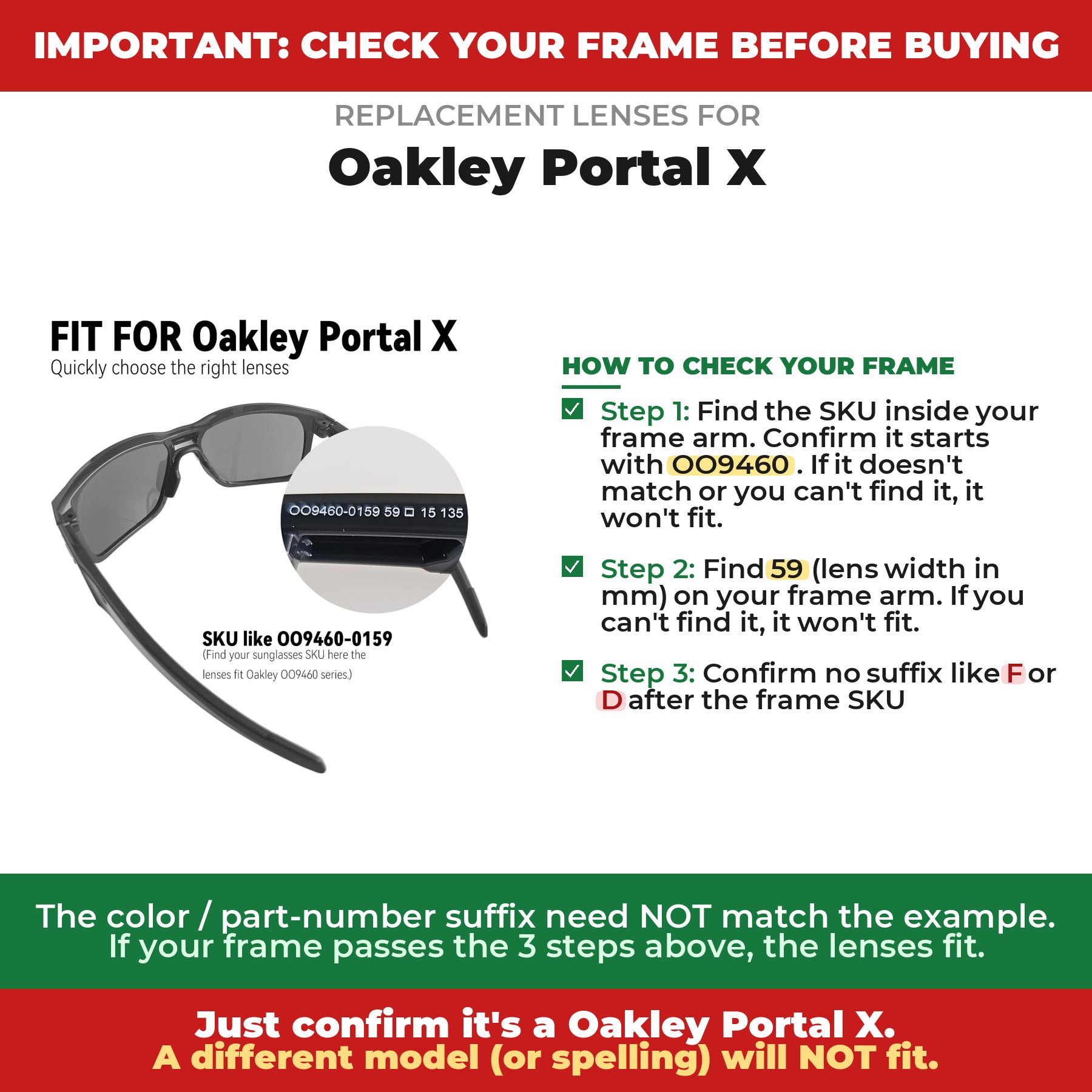 Verify your Oakley Portal X frame##shared