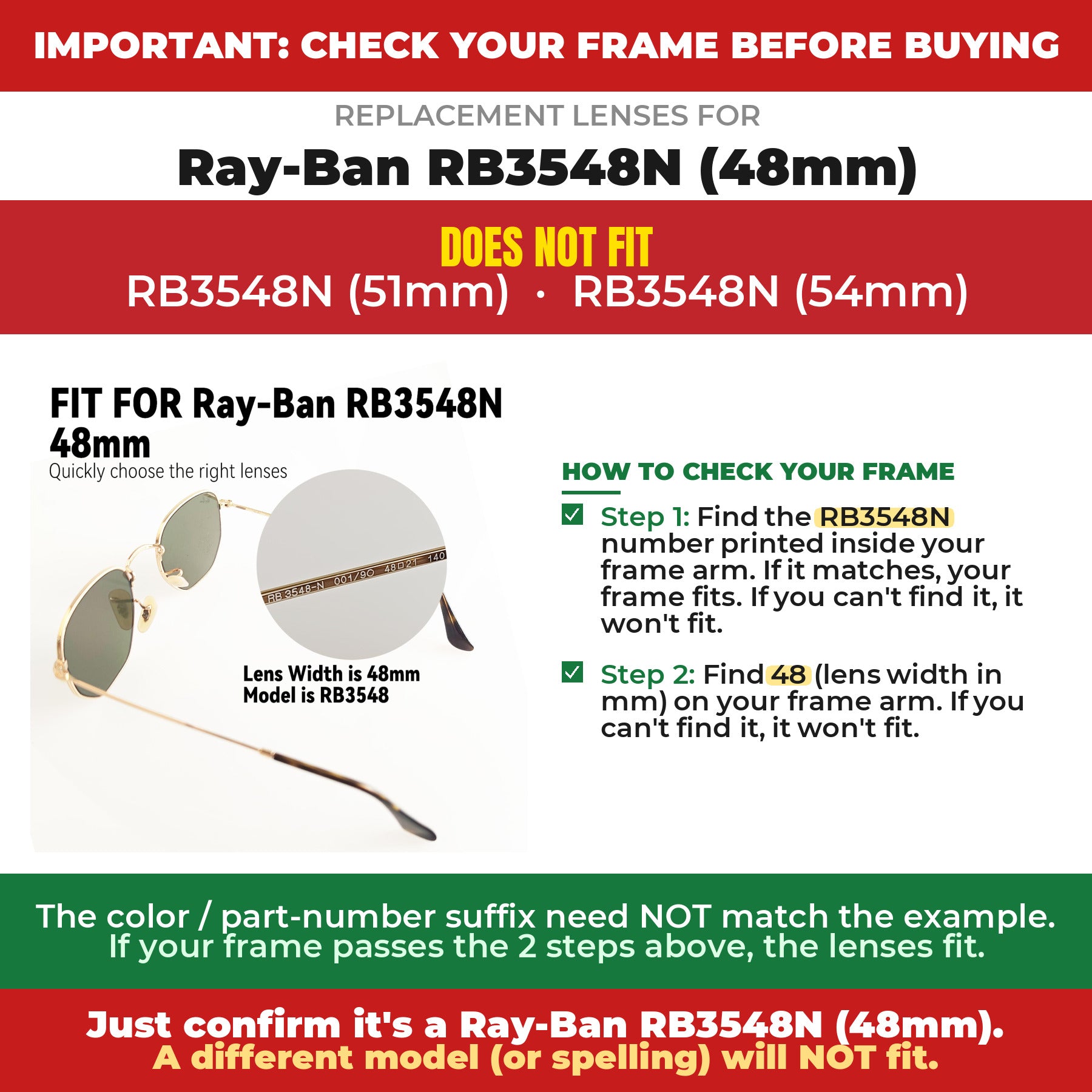 Verify your Ray-Ban RB3548N (48mm) frame##shared