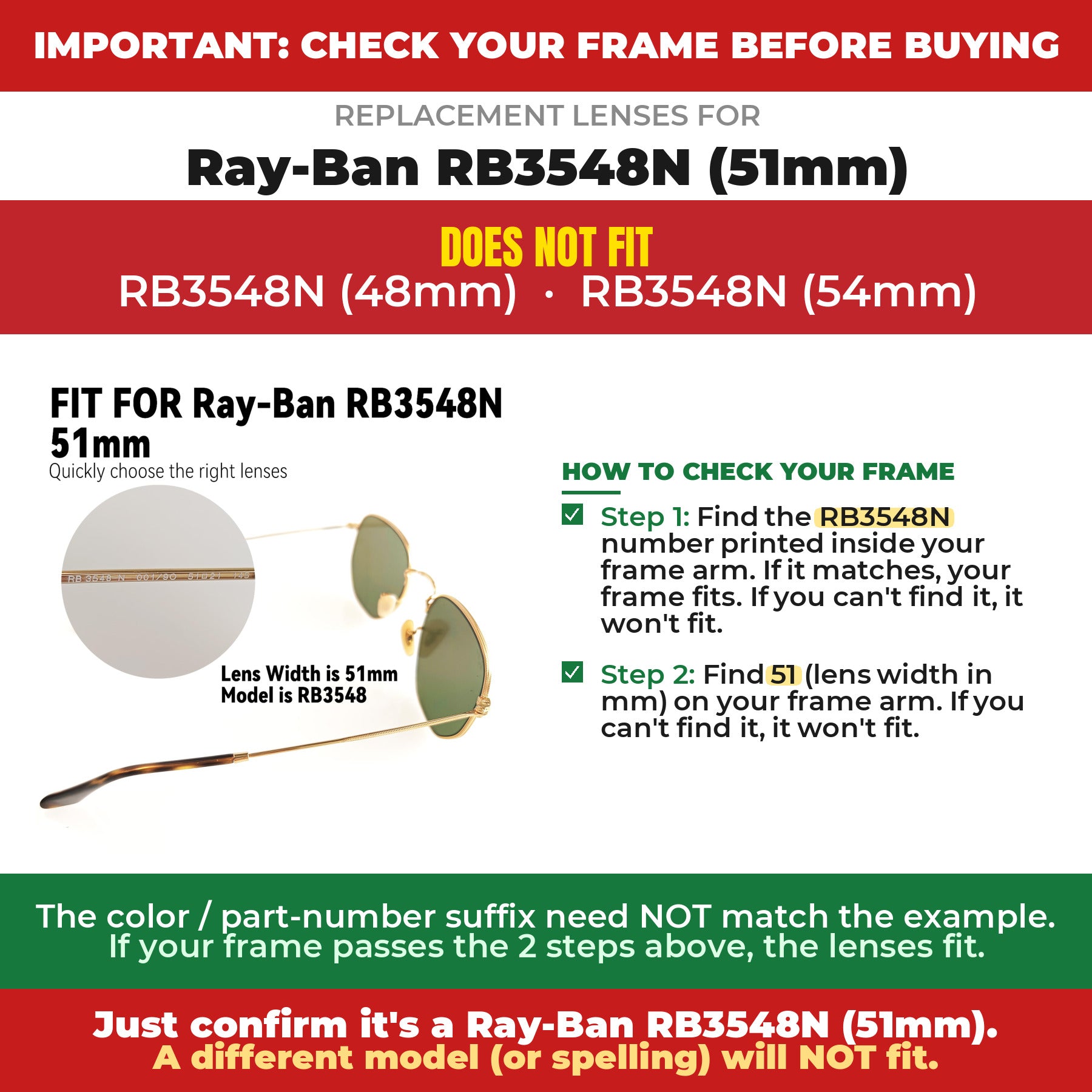 Verify your Ray-Ban RB3548N (51mm) frame##shared