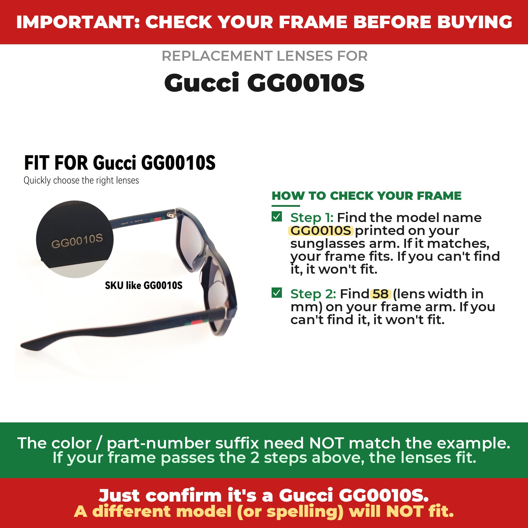 Verify your Gucci GG0010S frame##shared