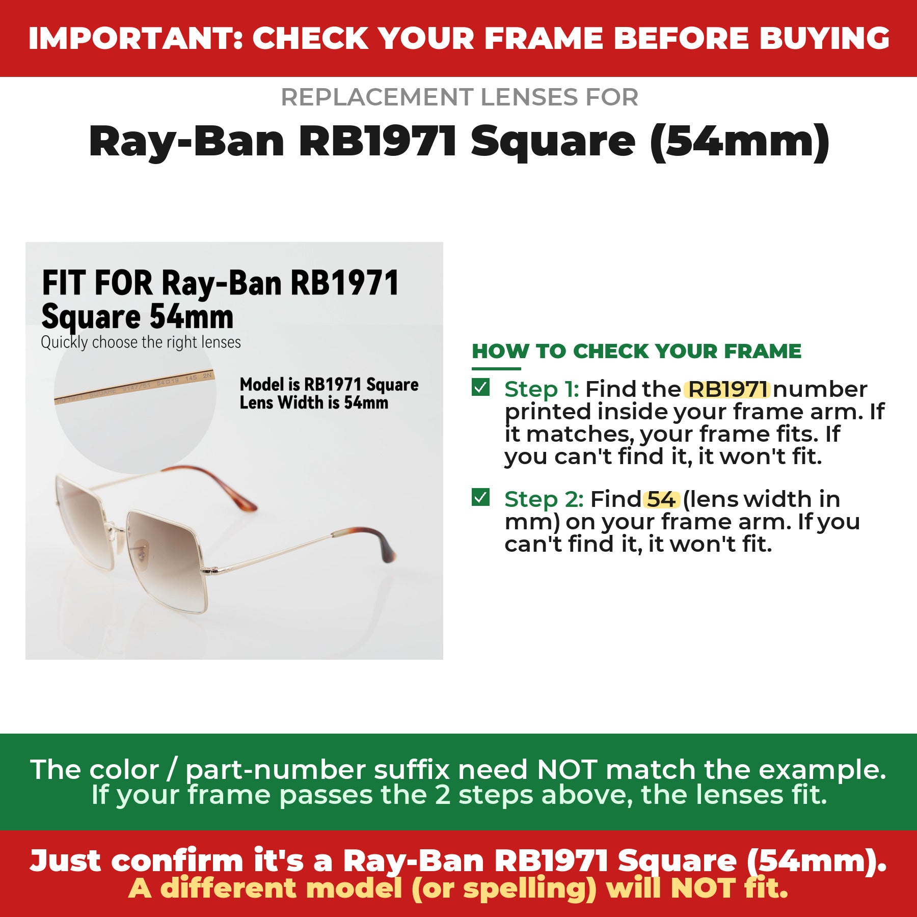 Verify your Ray-Ban RB1971 Square (54mm) frame##shared