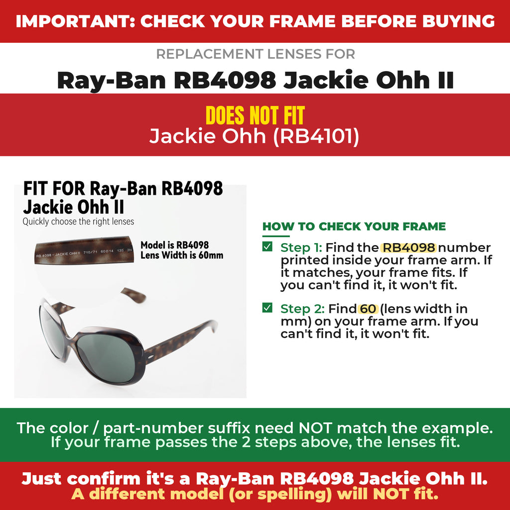 Verify your Ray-Ban RB4098 Jackie Ohh II frame##shared