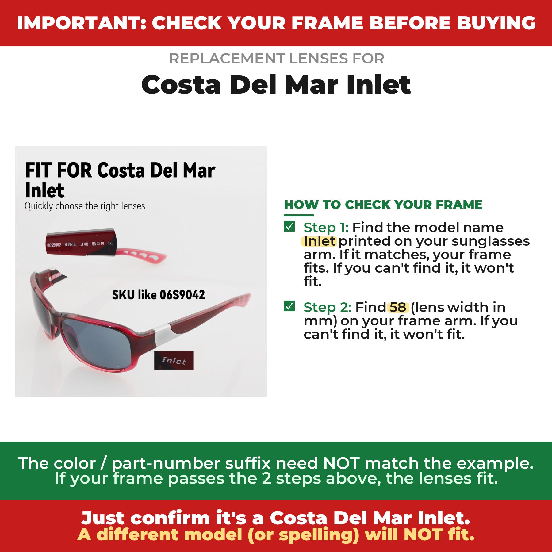 Verify your Costa Del Mar Inlet frame##shared