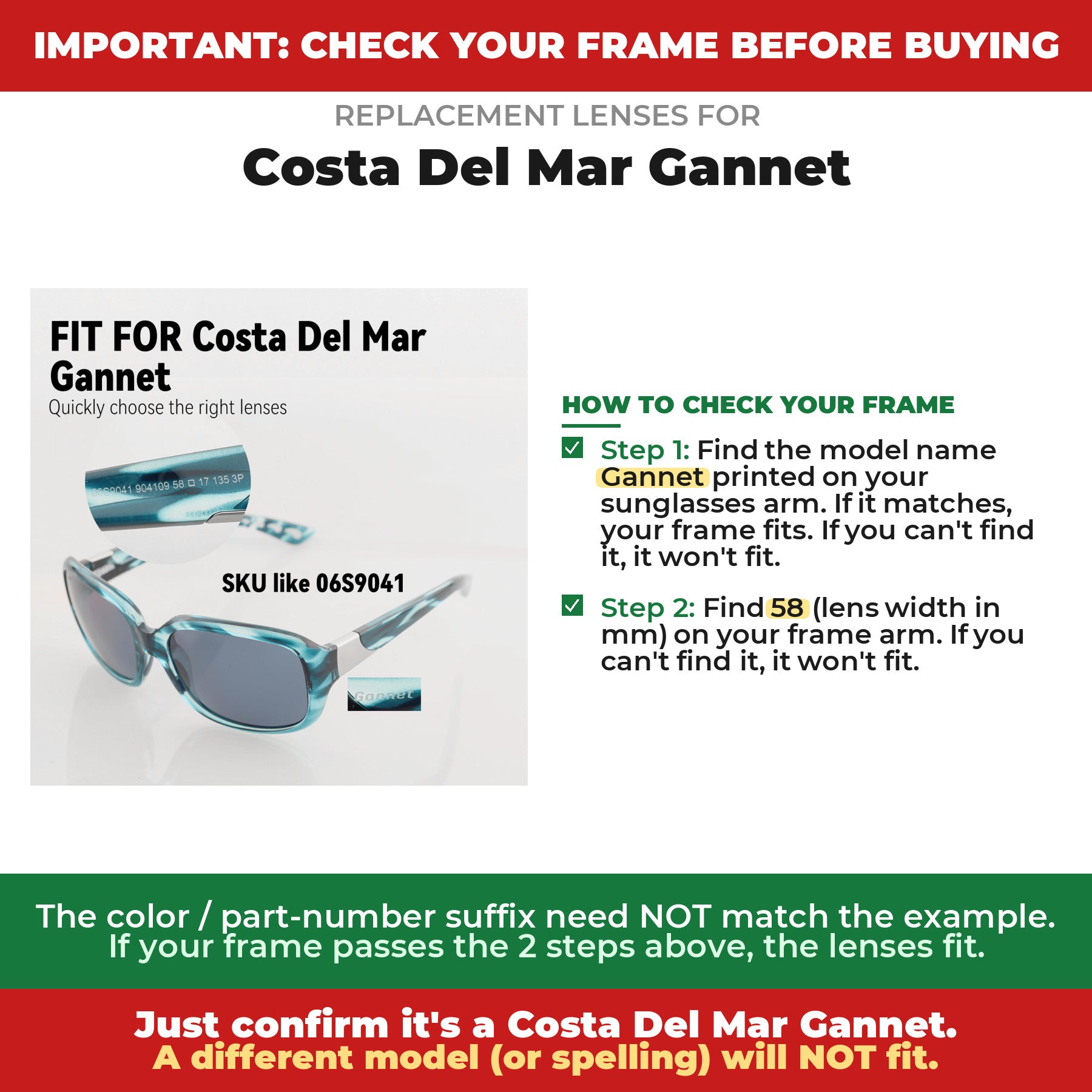Verify your Costa Del Mar Gannet frame##shared