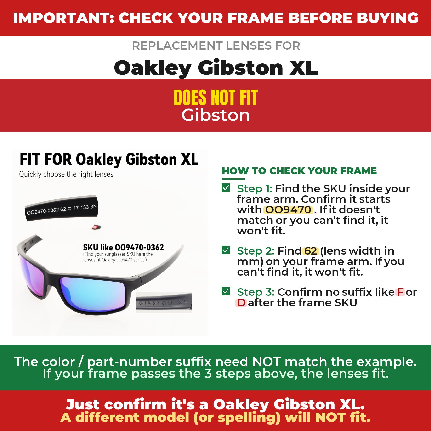 Verify your Oakley Gibston XL frame##shared