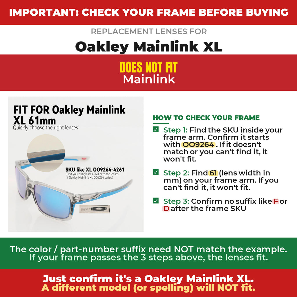 Verify your Oakley Mainlink XL frame##shared
