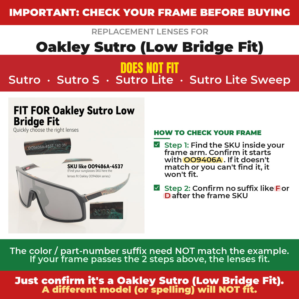 Verify your Oakley Sutro (Low Bridge Fit) frame##shared
