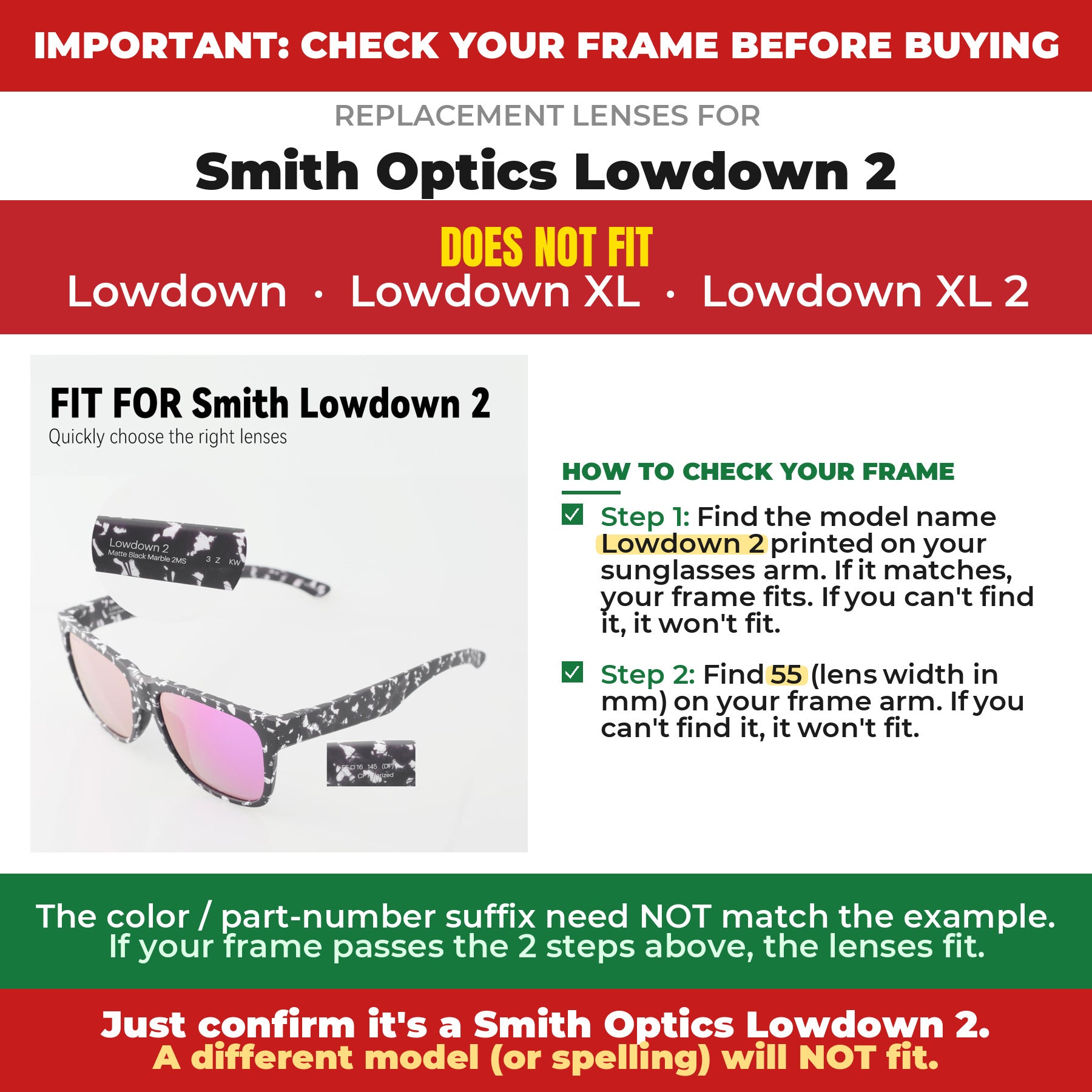 Verify your Smith Optics Lowdown 2 frame##shared